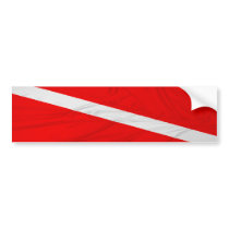 Wrinkled Diver Down Flag Bumper Stickers