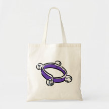 Wrist bells blue purple percussion design tote bags