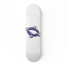 Wrist bells blue purple percussion design skate board deck