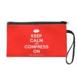 [Two hearts] keep calm and compress on  Wristlets Bags