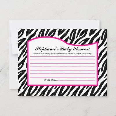 Writable Advice Card Hot Pink Zebra Animal Print Post Cards by AnnLeeDesigns