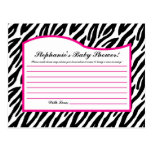Writable Advice Card Hot Pink Zebra Animal Print postcards