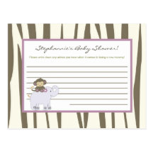 Writable Advice Card Jacana Jungle Girl Monkey Post Card