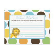 Writable Advice Card Jungle King Lion Safari Zoo Postcard