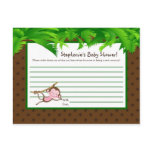 Writable Advice Card MonkeySwing Jungle Safari Zoo Postcards