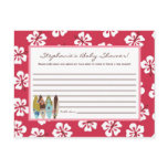 Writable Advice Card Pink Hawaiian Luau Tropical Postcards