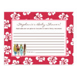 Writable Advice Card Pink Hawaiian Luau Tropical postcards