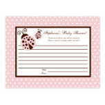 Writable Advice Card Pink Ladybug postcards