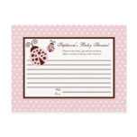 Writable Advice Card Pink Ladybug Post Cards