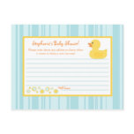 Writable Advice Card Rubber Ducky Bubbles Postcard