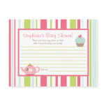 Writable Advice Card Tea Party Pink Pastel Flowers postcards