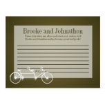 Writable Advice Card Whimsical Brown Double Bike Post Cards