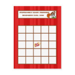 Writable Bingo Card All-Star Red Post Card