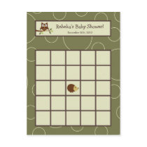 Writable Bingo Card Forrest Animal Owl Deer Bird Post Card