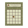 Writable Bingo Card Forrest Animal Owl Deer Bird Post Card