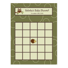 Writable Bingo Card Forrest Animal Owl Deer Bird Post Card
