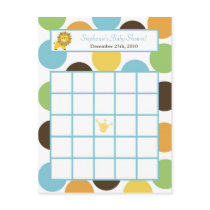 Writable Bingo Card Jungle King Lion Safari Zoo Postcards