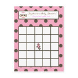Writable Bingo Card Pink Sock Monkey Post Cards