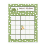 Writable Bingo Card Safari Jungle Animals Green Post Cards