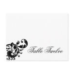 Writable Place Card Black White Floral Filigree Postcard