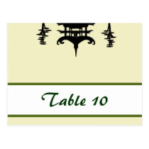 Writable Place Card Japanese Green Hill Top Temple Post Card