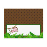 Writable Place Card Monkey Swing Jungle Safari Zoo Post Card