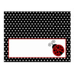 Writable Place Card Red Ladybug postcards