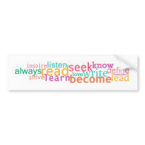 Write, Define, Inspire Bumpersticker Bumper Stickers