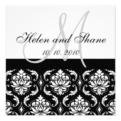Write Guest's Name on Damask Wedding invitation