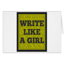 Write Like a Girl Charcoal Cards