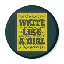 Write Like a Girl Charcoal Refrigerator Magnet