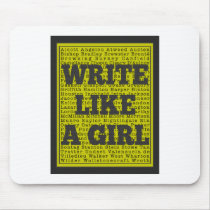 Write Like a Girl Charcoal Mousepads