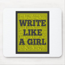 Write Like a Girl Charcoal Mousepads