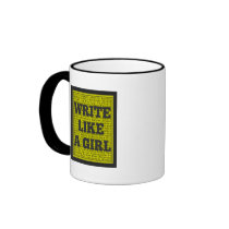 Write Like a Girl Charcoal Coffee Mug