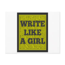 Write Like a Girl Charcoal Postcards