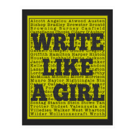 Write Like a Girl Charcoal Print print
