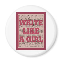 Write Like a Girl Lipstick Fridge Magnets