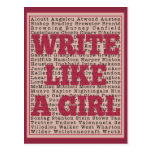 Write Like a Girl Lipstick Post Card