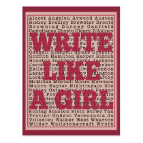 Write Like a Girl Lipstick postcards