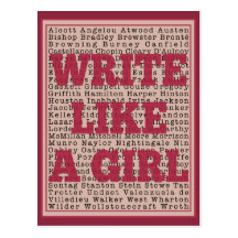 Write Like a Girl Lipstick Post Card