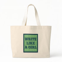 Write Like a Girl Peacock Tote Bags