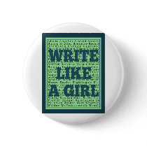 Write Like a Girl Peacock Pin