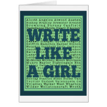 Write Like a Girl Peacock Greeting Cards