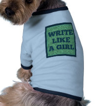Write Like a Girl Peacock Doggie Tee