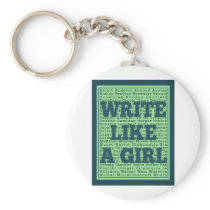 Write Like a Girl Peacock Keychains