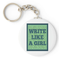 Write Like a Girl Peacock Key Chain