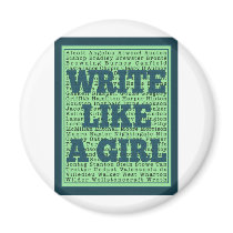 Write Like a Girl Peacock Refrigerator Magnet