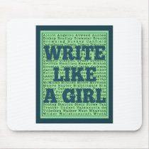 Write Like a Girl Peacock Mousepad