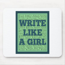 Write Like a Girl Peacock Mousepad