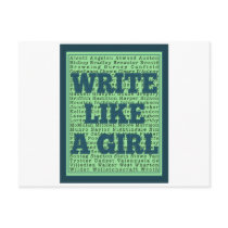 Write Like a Girl Peacock Postcards